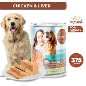 PetMarra Natural Meat Loaf Adult Dog Wet Food Can Chicken and Liver Flavor 375g meatloaf dogs pet foods all breeds