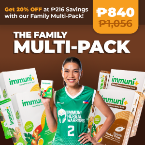ImmuniPlus Family Multi-Pack (4 Boxes) | 2 (Immuni+) Herbal Drink  & 2 (Immuni+) Cocoa Herbal Drink  | 48 Sachets Total | Bulk Wellness for Stress Immunity & Body Aches | Daily Recovery for the Whole Family | FEEL RELIEVED. REFRESHED. RECOVERED.