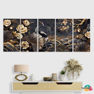 TENNESY Hiasan Dinding Bunga 1 Set Modern Piony Flowers 75x30CM Wall Decor Dekorasi Ruang Tamu