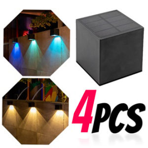 Warmtaste 2-Color LED Solar Garden Wall Light Outdoor Waterproof Automatic Sensor Night Lamp Modern Fence Decorative lights for House Yard Villa Gate