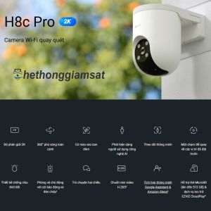 (Giá Sốc) Camera Wifi EZVIZ H8C 2MP 1080P Full HD H8C Pro 3MP - Đàm Thoại 2 Chiều Ngoài Trời Màu Bang Đêm Xoay 360 Độ - Chính Hãng Bảo Hành 24 Tháng