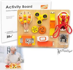 Fidget Busy Board Dementia Activities for Seniors Alzheimers Products for Elderly Memory Matching Games for Seniors Fidgets for Adults Sensory Items Activity Kits for Dementia Patients