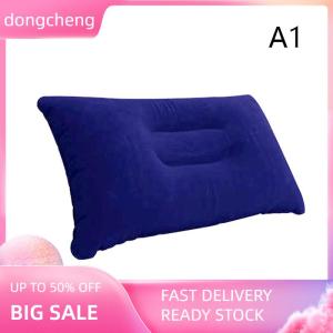 dongcheng Inflatable Pillow For Camping Travel Pillowes Flocked Fabric Air Pillowes For Comfortable Ergonomices Inflating Pillowes