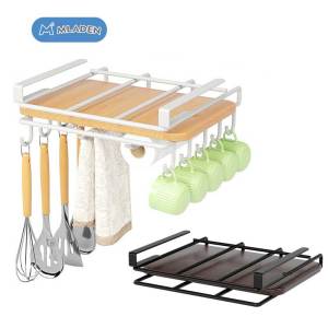 MLADEN Non-punching Kitchen Storage Rack Cutting Board Placement Pot Lid Storage Kitchen Cabinet Hanging Holder Under with Hook