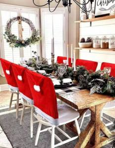 DM RED Christmas Santa Hat Chair Cover made of fabric 20x 24 iches - made of fabric - not felt paper - decorative - chair cover - excllent quality - fabric from abroad - classy and elegant - for christmas - santa hat chair Price: 399 Sale price: 99 Sku