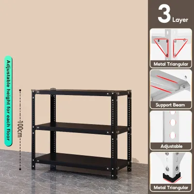 AIBM Metal Rack Shelf Adjustable Shelves For Warehouse Kithen Balcony And Living Room Organizer Bookshelf Display Rack