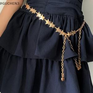 GUCHEN3🦋 Cổ Điển Phụ Nữ Thắt Lưng Vành Đai Nữ Kim Loại Sao Năm Cánh Chuỗi Vành Đai Tua Eo Chuỗi Vành Đai Phụ Nữ Trang Trí Cơ Thể Đồ Trang Sức
