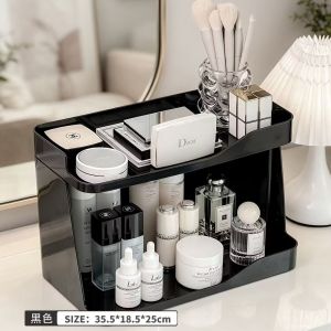❣️SPACEIDEAS❣️ 2 Tiers ABS Perfumes Holder Perfumes Stand Makeup Stand Makeup Holder Cosmetic Stand Cosmetic Holder Desktop Organizers Rack Countertop Organizer Storage Cosmetics Organizer Perfumes Organizer Office Table Organizer Study Table Organizer