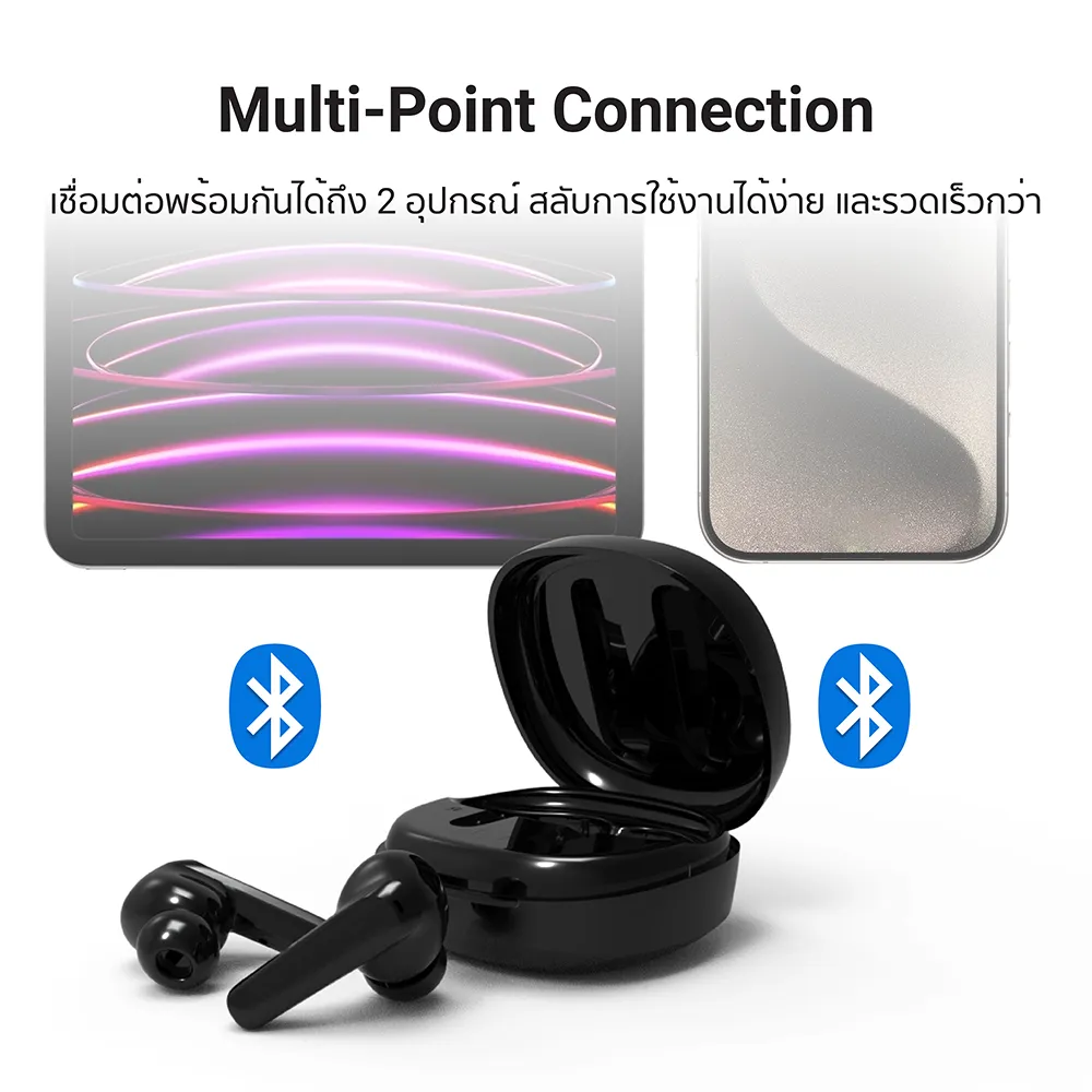 iSuper Evo Buds 2 หูฟังไร้สาย Bluetooth 5.3 มี Game Mode ไมค์ตัดเสียงรบกวน แบตอึด