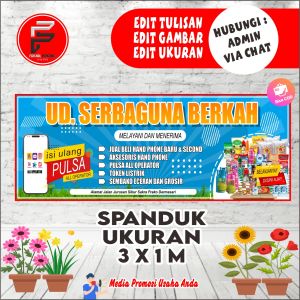 Spanduk Banner toko sembako / Warung sembako ukuran 3 x 1 meter