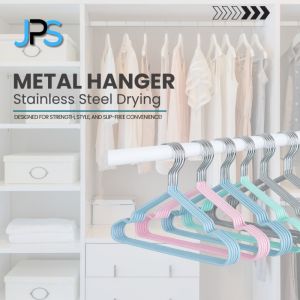 JPS 10PCS Stainless Steel Metal Drying Hanger PVC Coating