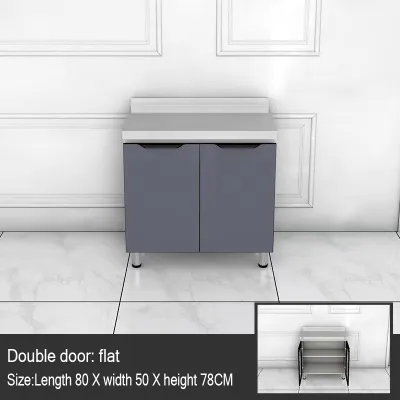 DOKIO Kitchen Sink with Cabinet Set Kitchen Cabinet Stainless Countertop Under SINK Base Cabinet Gas Stove Cabinet Storage Cabinet with Dishwashing Pool Household Cabinet