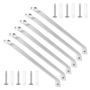 Pack of 6 Wire Shelf Support Brackets for Closet Organization 17Inch Stainless Steel Wall Mount With Screws and Anchors