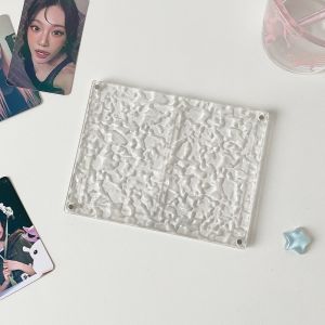 LUMINOU Acrylic trong suốt Khung ảnh Bộ lưu trữ thẻ 3 inch Từ tính Giá đỡ thẻ ảnh Tối giản Sóng nước Giá đỡ trưng bày ảnh Màn hình máy tính để bàn