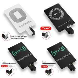 QI Wireless Fast Charging Receiverชาร์จไร้สายสากลแผ่น For Android/iPhone/Type-C Mobile Phoneแผ่นตัวรับสาญญานการชาร์แบบไร้สาย D15