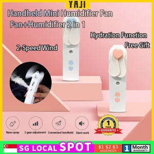 💛[SPOT] 2 IN 1 Portable Mini Fan Humidifier USB Rechargeable Handheld Fan Water Spray Mist Fan Nano mist spraye