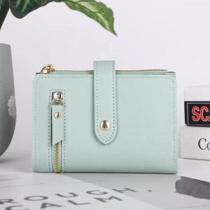WENKENBAGS#8733 KOREAN FASHION SMALL WALLET FOR WOMEN LEATHER MATERIAL WITH BIFOLD AND ZIPPER