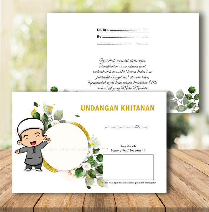 (ISI 25pcs) UNDANGAN TULIS TANGAN TULIS SENDIRI UNDANGAN KHITANAN TULIS