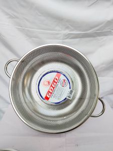 SJM - ตะแกรงล้างผัก มีหูจับ ตะแกรงมีรู กะละมังมีรู ตะแกรงสแตนเลส