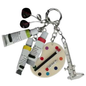 Unique Palettes Key Chain Practical Metal Keyring Pendant Enhancing Bag Style for Art Enthusiasts and Trendsetters