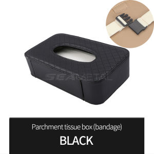 SEAMETAL Leather Car Tissue Box Clip Holder Paper Napkin Tissue Holder Paper Towel Organizer Interior Accessories