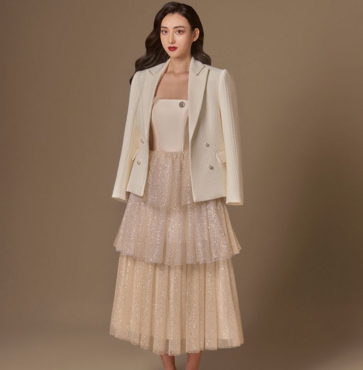 Áo Khoác Dạ Tweed Nữ Dáng Dài Cao Cấp Beloved - Estella Tweed Jacket