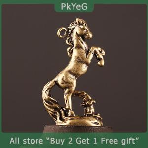 [COD] PkYeG KITCHEN Vintage Bronze Zodiac Horse Figurines Brass Animal Figurines Pendant Key Chain Pendant