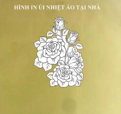 Hình ủi ép nhiệt-hình in áo hoa hồng vẽ bằng bút chì rất đẹp-ủi trực tiếp bằng bàn ủibàn là tại nhà rất đẹptiện lợi-giá khuyến mãi-Majestic.clo.luck