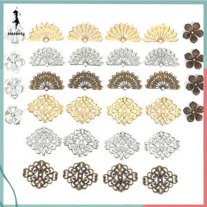 ส่วนลด 10 บาท สำหรับการซื้อ 1 ชิ้น 100ชิ้นลายดอกไม้อุปกรณ์ DIY ตัวเชื่อมงานฝีมือโลหะสำหรับทำเครื่องประดับ