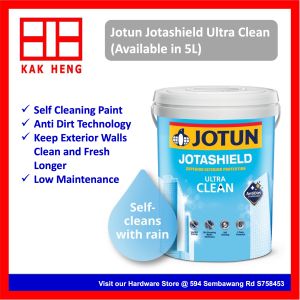 (+Gift) Jotun Jotashield Ultra Clean (20L) Exterior Wall Clean & Fresh Self Cleaning Anti Dirt Technology Low Maintenance