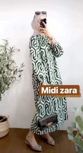 O Midi Zara Daster Zara Gamis Midi Zara Lengan Karet Midi Busui Frendly Kancing