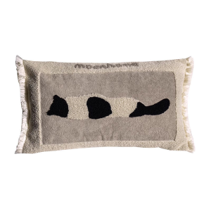 Medieval Critter Embroidery Cushion Cover Puppy Kitten Coffee Brown Washable Home Decoration Pillow Cover 30x50CM2026