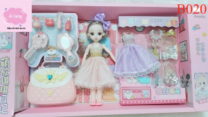 Đồ chơi bé gái - Đồ chơi búp bê- Hộp búp bê Barbie búp bê BJD khớp xoay kèm phụ kiện quần bánh kẹo bóng bay xe máy