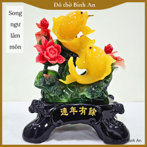 Tượng Song ngư lâm môn phúc lộc viên mãn quà tân gia - Đồ thờ Bình An - Decor Phong thủy