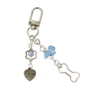 Thời Trang Màu Xanh Trái Tim Chó Điện Thoại Di Động Dây Đeo màu xanh dương quyến rũ Trái Tim Chó đồ trang trí treo lên đồ treo móc khóa Cho Điện Thoại