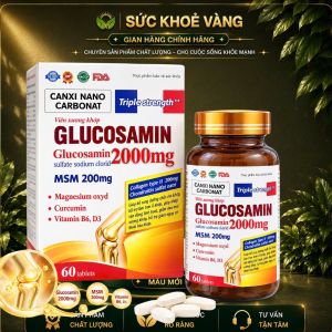 Sức khỏe xương khớp Glucosamin 2000mg MSM 200mg viên uống bổ sung collagen Curcumin Vitamin B6 D3 60 viên