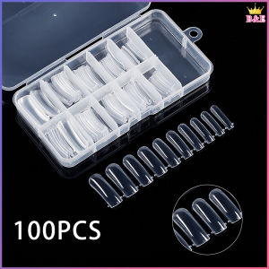 Fake Nails 100 Pcs/Box Set Nail Tips Kit Full Cover Quick Building Mold False Nail Extention