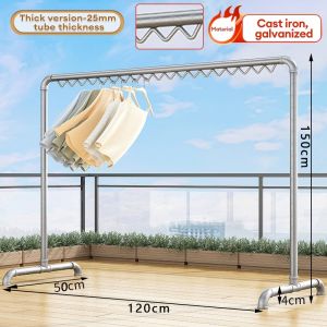 Heavy Duty Drying Rack Stainless steel material Carbon Steel Windproof Adjustable Foldable Clothes Rack for Indoor & Outdoor