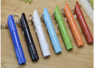 4in1 Emergency Whistle Flashlight Pen with Keyring BWL-111