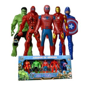 Hộp 05 Siêu Anh Hùng Mini Cao 9.5cm - Mẫu Mô Hình Siêu Nhân Cơ Bản Cho Trẻ Em