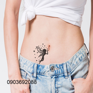 Tattoo lông vũ tattoo thiên thần nhiều mẫu Hình xăm dán Tinker Bell HCM Sticker Tattoo 10.5 x 6cm