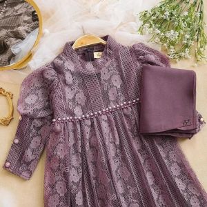 GAMIS PESTA BROKAT ANAK PEREMPUAN USIA 2-9 TAHUN AQILA DRESS KIDS LEBARAN 2025 BAHAN BROKAT MALIKA FULL PURING
