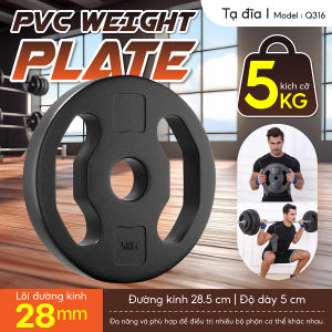 MỚI (MIẾNG PVC 5KG) - Tạ Q316 miếng nhựa  PVC đặc ruột tạ bánh nhựa tạ đĩa 5KG Thiết Kế Mới