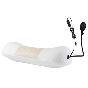 foreverLily Waist Massage Pillow with 4D Vibration for Back Pain Relief 4-Gear Heating & Wormwood Compress Adjustable Airbag for Office/Home/Car Use