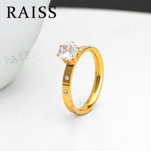 RAISS Titanium Rose Gold Silver Ring 1 Carat Womens Claw Diamond Small Diamond Ring For Women Jewelry