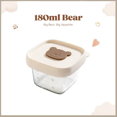 Day One 🍃 Baby Glass Storage Container Steaming Safe Eating Container Thickened Bekas Makanan Bayi