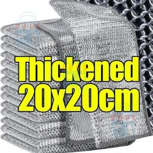 👍Wholesale New Wire Rag Double-sided Steel Wire Dishwashing Cloth Quick-drying Oil-stained Kitchen Multi-purpose Cloth