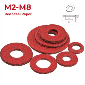 Red Steel Paper Fiber Insulating Flat Washer M2 M3 M3.5 M4 M5 M6 M8 Meson Spacer Insulation Plain Gasket Ring