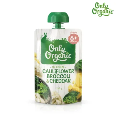 Only Organic กะหล่ำดอก บรอกโคลี & เชดดาร์ Organic Baby Food 6+ Months