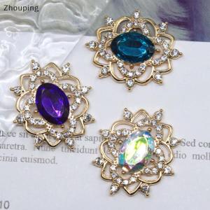 【ZP】Cute เครื่องประดับเพชรอัลลอยรูปวงรีขนาด27x31มม. เครื่องประดับสำหรับชุดแต่งงานแบบทำมืออุปกรณ์ประดับศีรษะเครื่องประดับอัญมณี